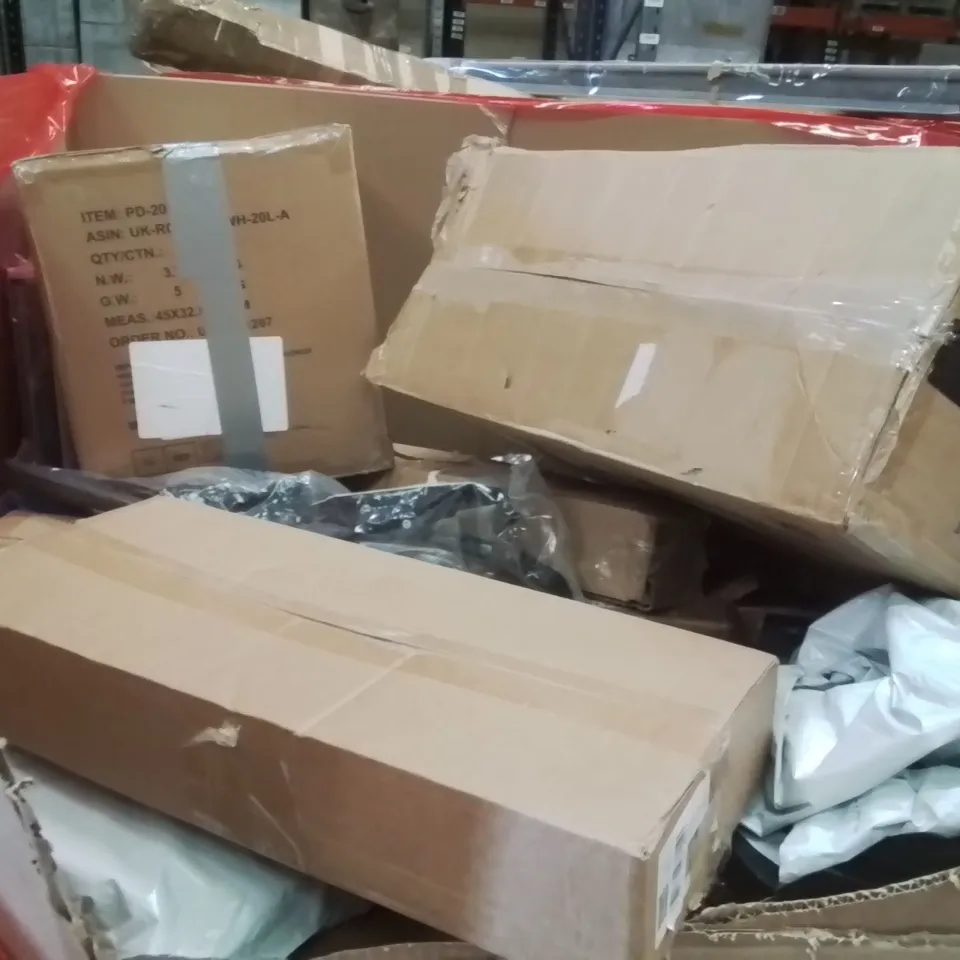 PALLET OF ASSORTED HOUSEHOLD GOODS AND PRODUCTS TO INCLUDE;ROLLER BLIND,TOILET SEAT,POPUP TENT