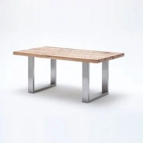 BRAND NEW BOXED CAPELLO WILD OAK DINING TABLE WITH STAINLESS STEEL LEGS 180×76×90CM (2 BOXES)