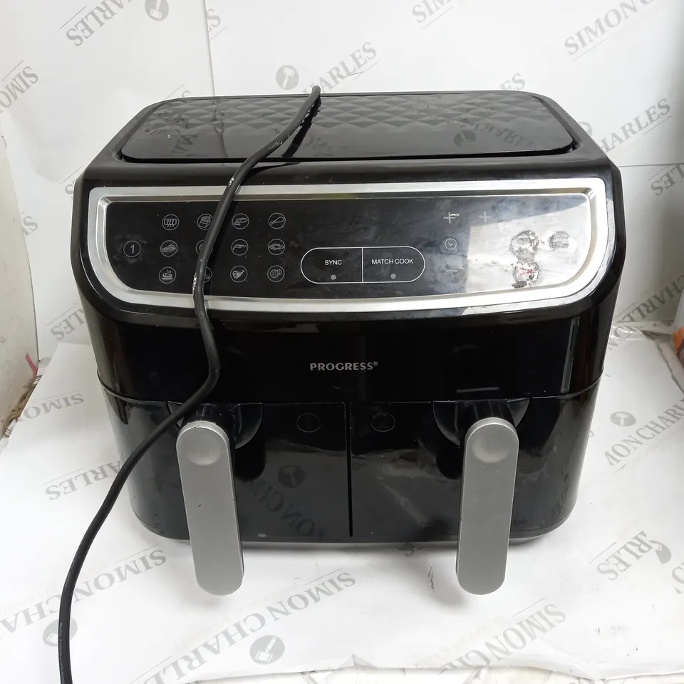 BOXED PROGRESS TWIN COOK AIR FRYER, 8.2L, BLACK