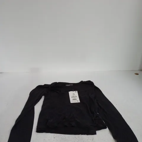 STRADIVARIUS BLACK LONG-SLEEVE TOP – WOMEN’S, UK SIZE S