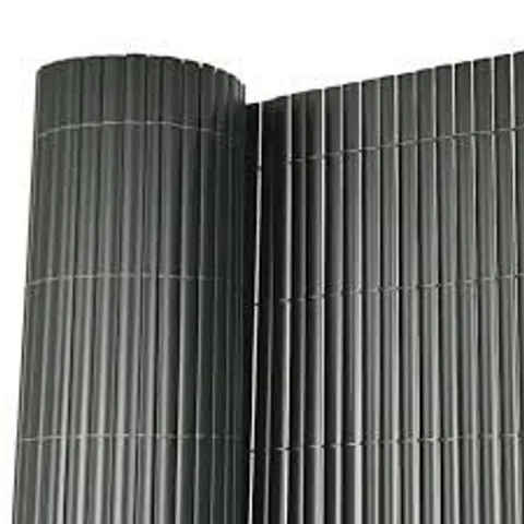 BOXED 1M X 5M GREY PVC OUTDOOR GARDEN FENCING PRIVACY SCREEN ROLL