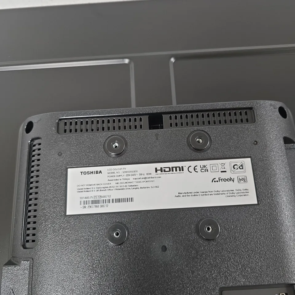 TOSHIBA LCD COLOUR TV DAMAGED SCREEN