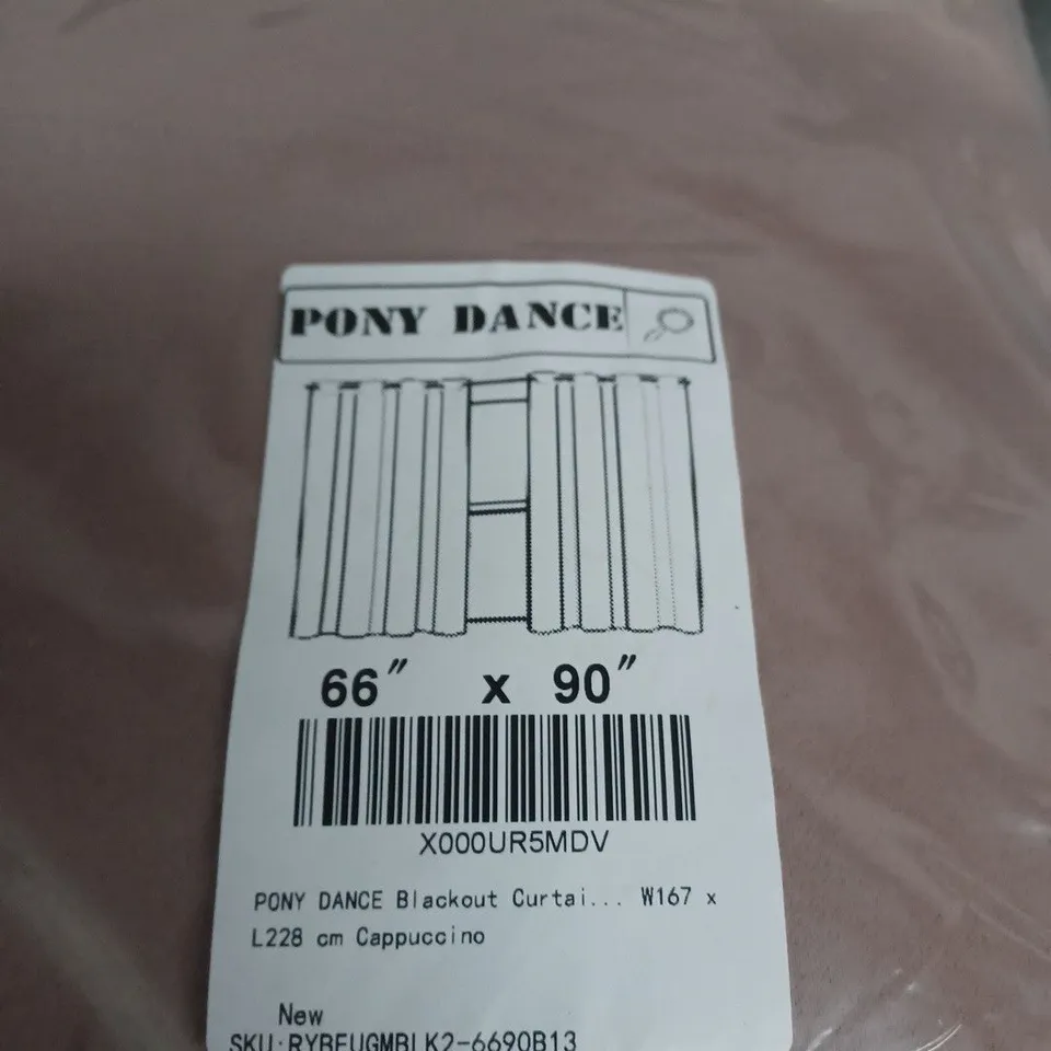 PONY DANCE BLACKOUT CURTAIN PANEL – CAPPUCCINO, 66" W X 90" L (167 X 228 CM)