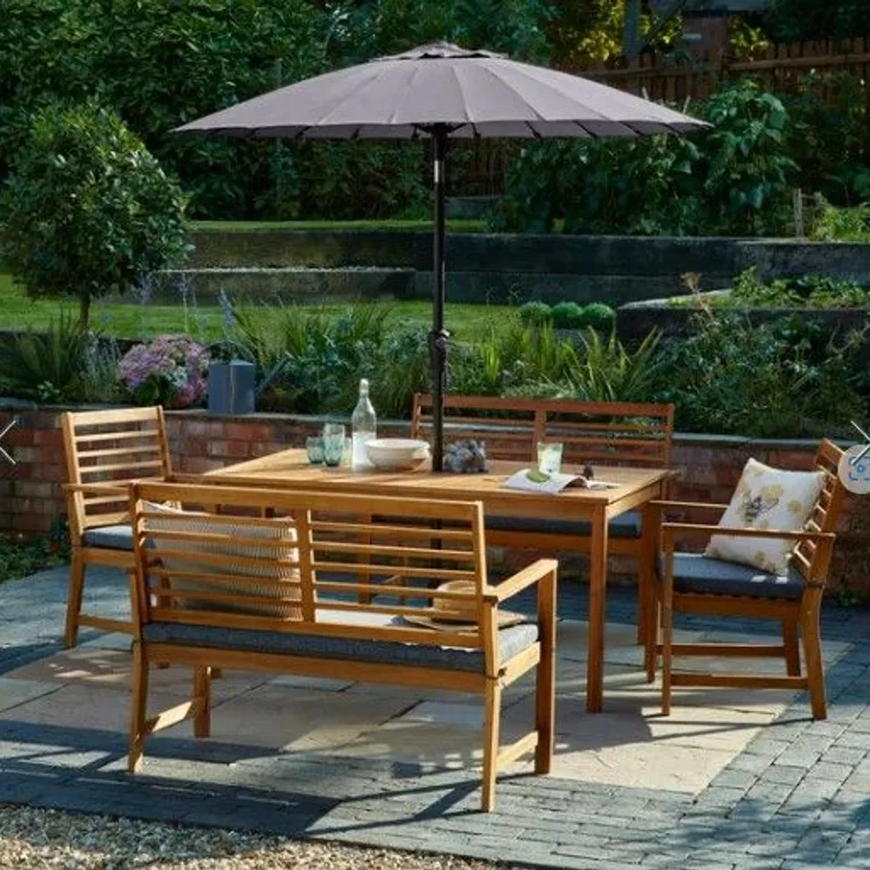 BOXED HONOLULU 6 SEAT BENCH DINING SET 