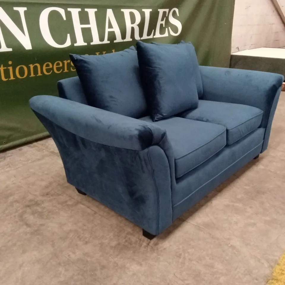 LEILA FABRIC 2 SEATER SOFA - NAVY RRP £499