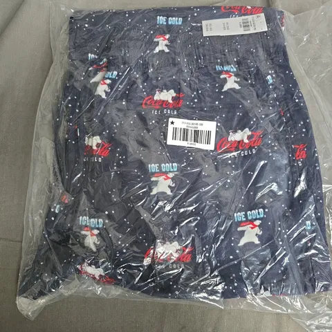 BAGGED HOLLISTER COCA COLA ICE COLD PYJAMA BOTTOMS IN NAVY - XL
