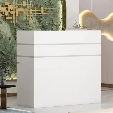 BOXED CAMYAH RECTANGLE MANUFACTERED WOOD RECEPTION DESK (2 BOXES)