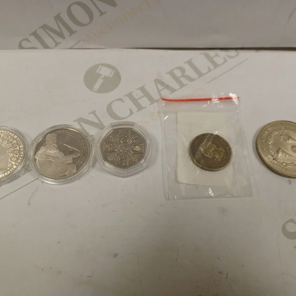 LOT TO CONTAIN APPROX. 17 X ASSORTED COLLECTORS COINS & MEDALS. DESIGNS VARY 