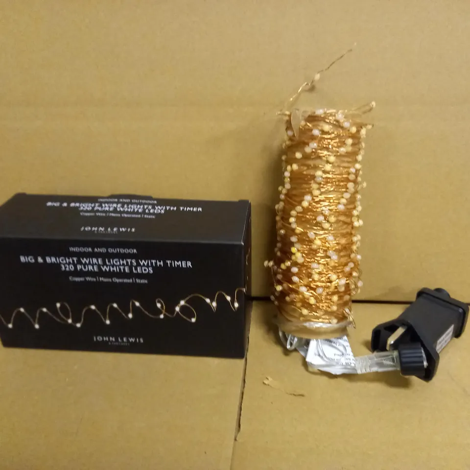 BIG AND BRIGHT WIRE LIGHTS WITH TIMER 320 PURE WHITE LEDS