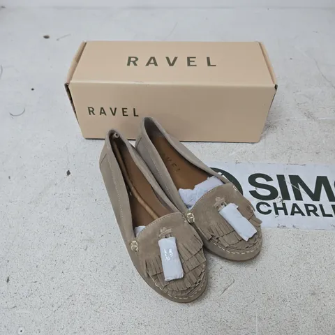 RAVEL ATLEY TAUPE SUEDE LOAFERS – WOMEN’S UK 6 (EU 39)