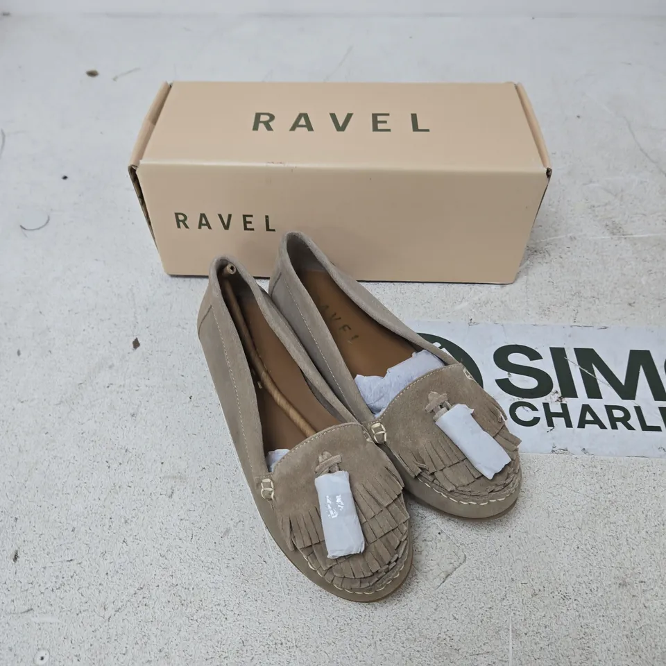 RAVEL ATLEY TAUPE SUEDE LOAFERS – WOMEN’S UK 6 (EU 39)