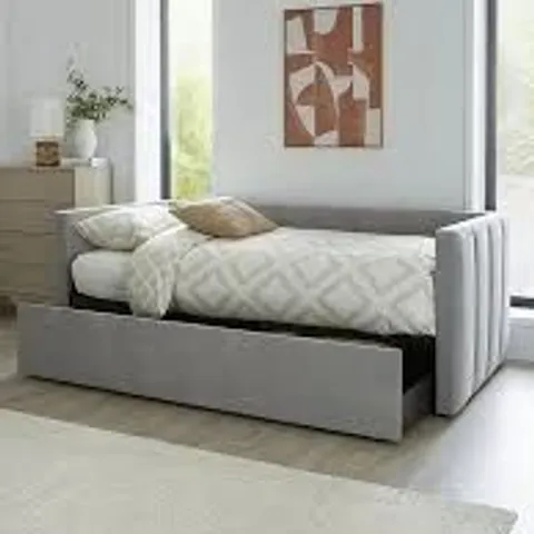 BOXED YORK DAY BED WITH TRUNDLE UNDER BED - GREY (4 BOXES)