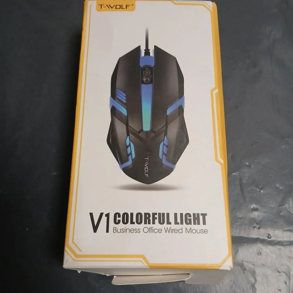 T-WOLF V1 COLORFUL LIGHT BUSINESS OFFICE WIRED MOUSE