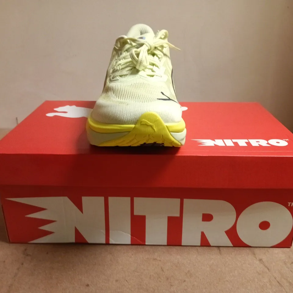 BOXED PAIR OF PUMA NITRO TRAINERS IN APPLE SPRITZ/LUX LIME SIZE UK 11