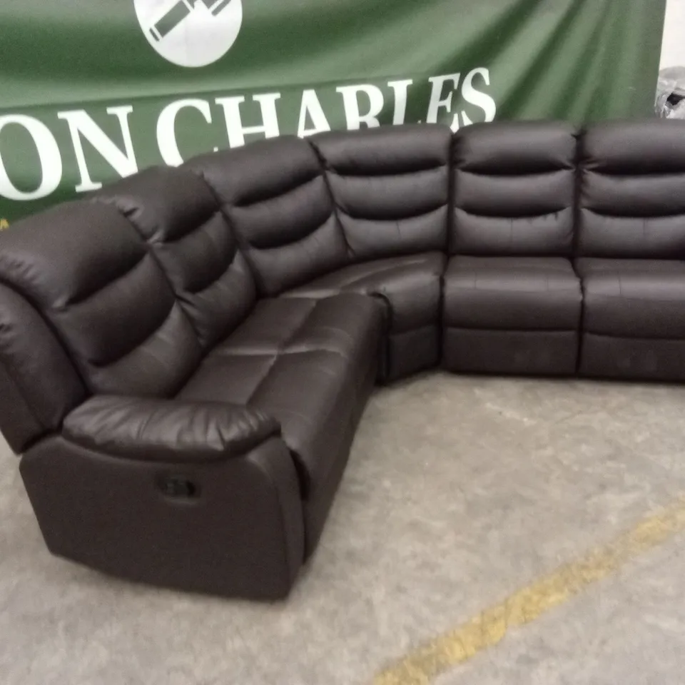 ROTHBURY LUXURY FAUX LEATHER HIGH BACK MANUAL RECLINER CORNER GROUP SOFA RRP £1599