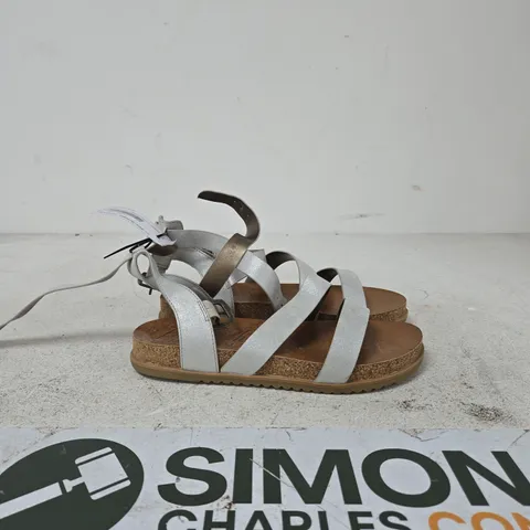 BLOWFISH WOMEN'S SILVER STRAPPY CORK-WEDGE SANDALS UK SIZE 7
