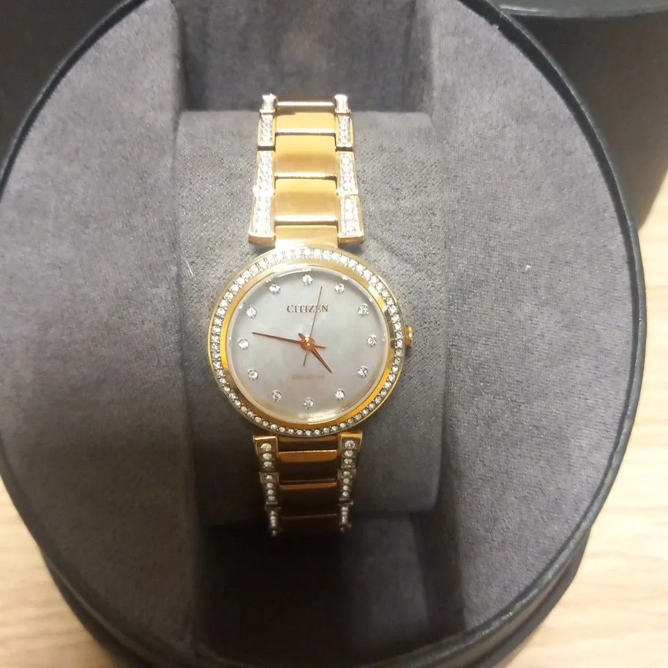 BOXED CITIZEN CRYSTAL LADIES WRIST WATCH