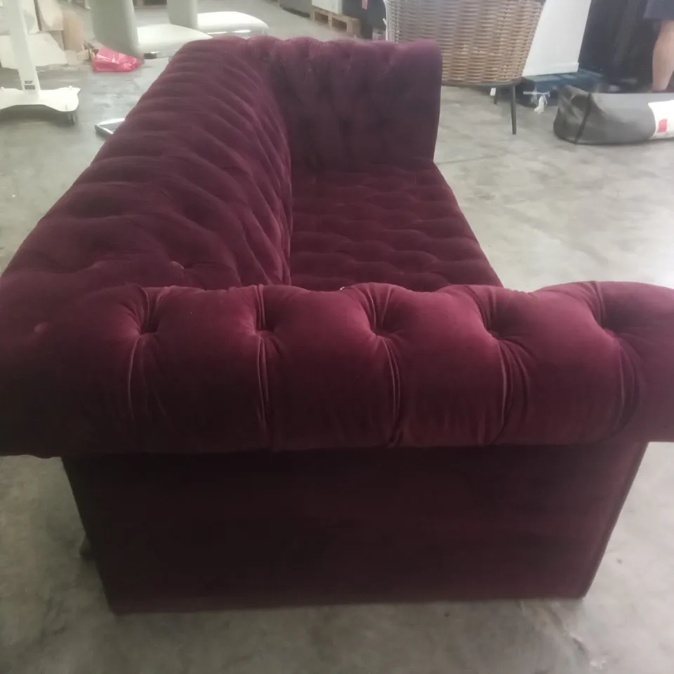 3 SEATER SOFA - WINE RED FABRIC 