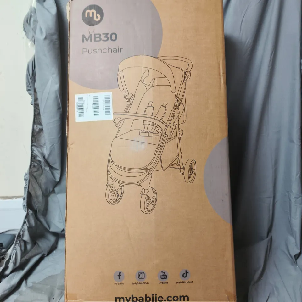 MY BABIIE MB30 PUSHCHAIR (BLACK / GREY) - COLLECTION ONLY
