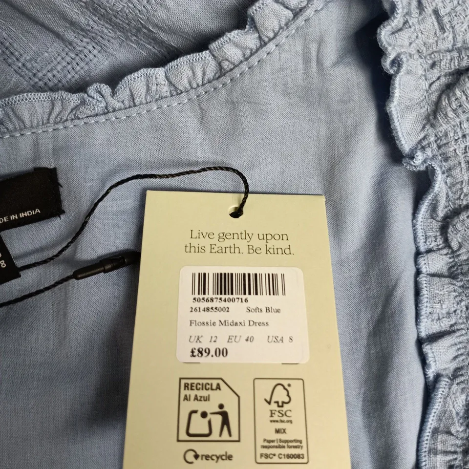 NOBODY'S CHILD FLOSSIE MIDAXI DRESS – SOFT BLUE, UK 12