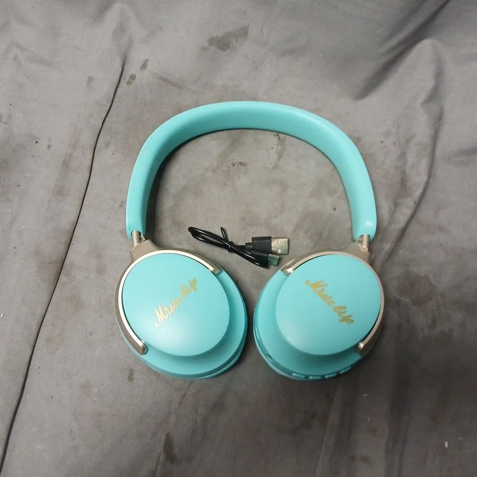 BOXED MUSIC LIFE HEADPHONES (AKZ 22) IN LIGHT BLUE