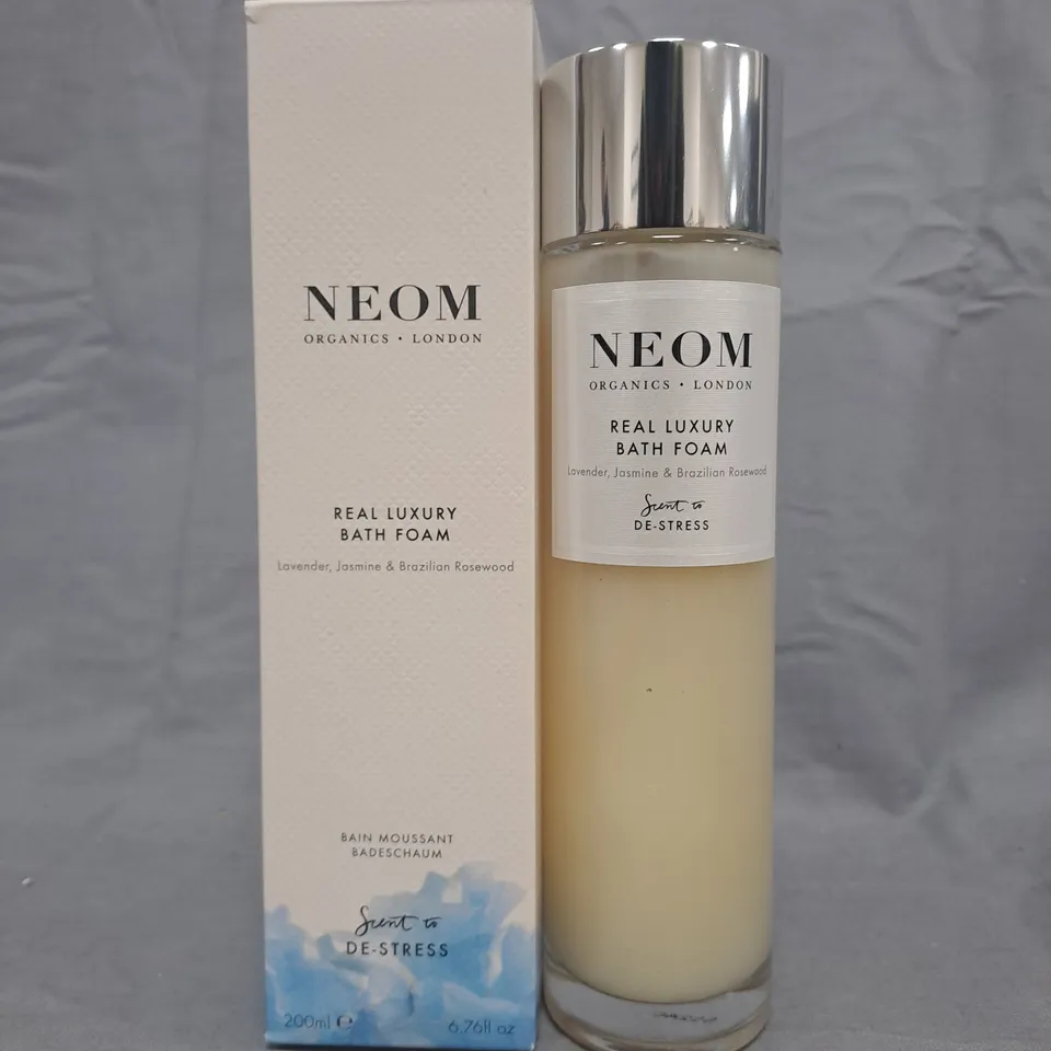 NEOM Organics Real Luxury Bath Foam – 200ml (Lavender, Jasmine & Brazilian Rosewood)