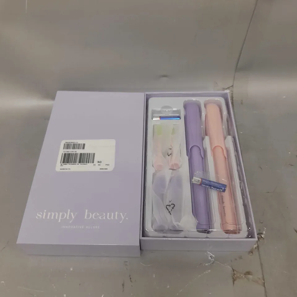 SIMPLY BEAUTY SIMPLY SMILE SONIC TOOTHBRUSH DUO WITH 4 BRUSH HEADS