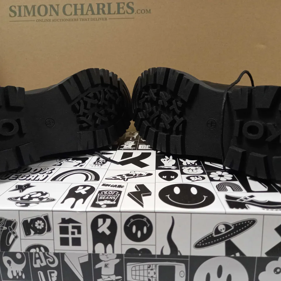 KOI BLACK LACED UP CHUNKY VEGAN SHOES - SIZE 5
