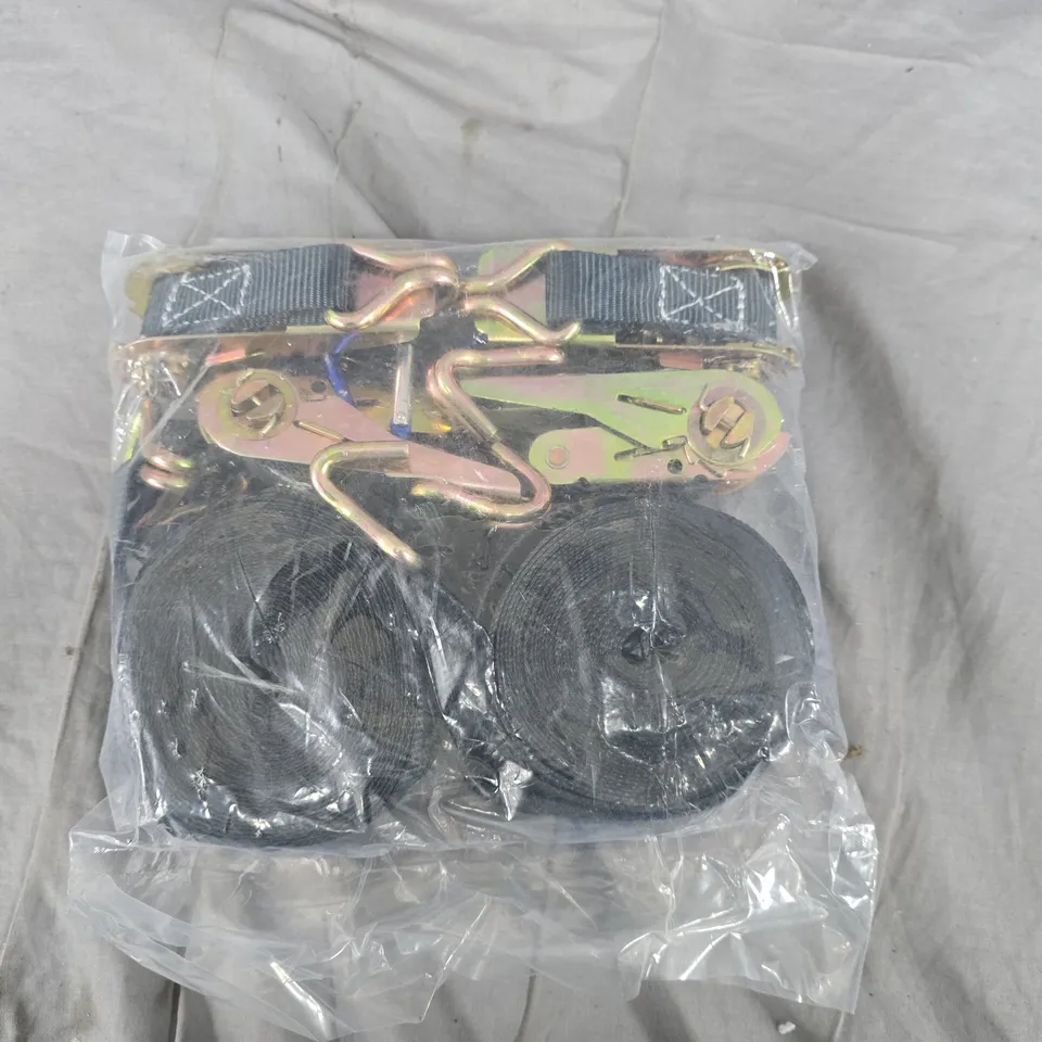 Two-Pack Ratchet Tie-Down Straps with Hooks