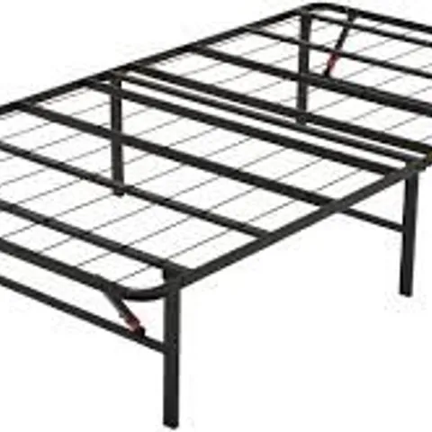 BOXED BASICS METAL PLATFORM BED FRAME WITH SLATTED FRAME - SINGLE, BLACK (1 BOX)