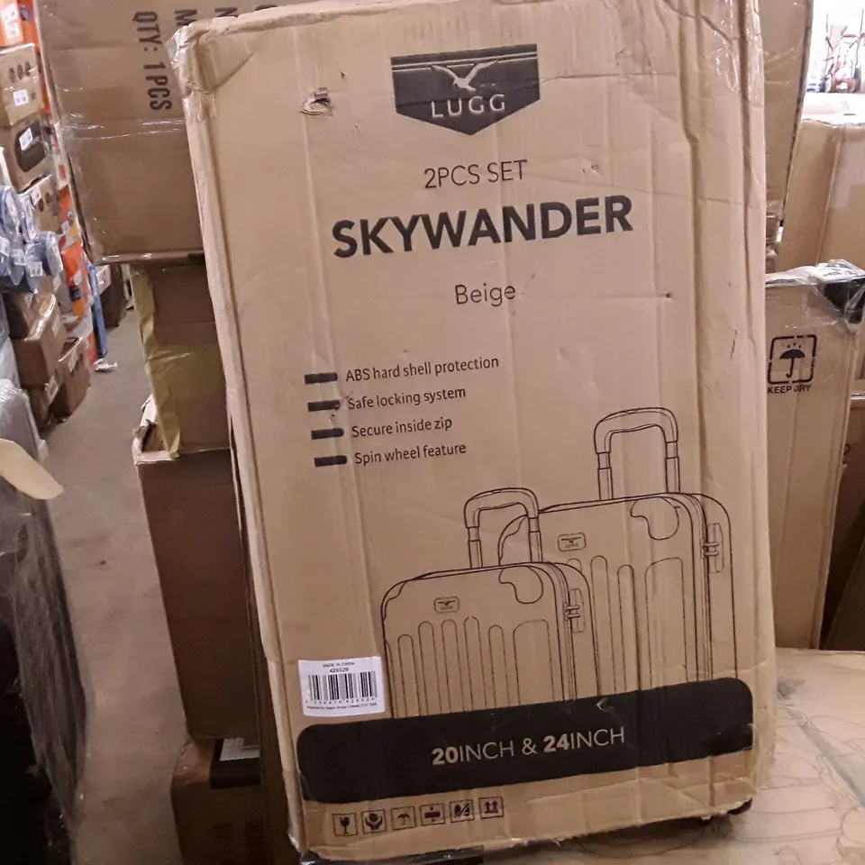 BOXED LUGG 2 PIECE SET SKYWANDER SUITCASES - BEIGE