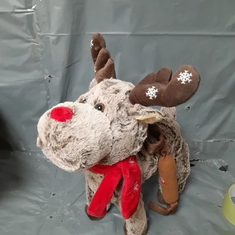 BOXED ANIMATED WALKING AND SINGING REINDEER