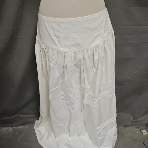 TALA POPLIN DROP WAIST MAXI SKIRT IN COCONUT MILK SIZE L
