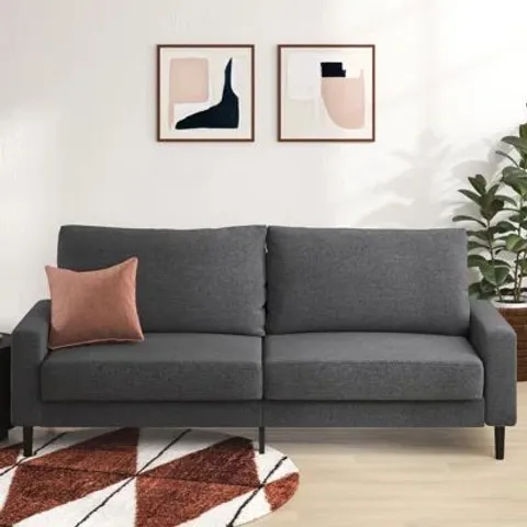 BOXED MODERN FABRIC SOFA WITH FOAM CUSHIONS AND STEEL FRAME - STYLISH LIVING ROOM SOFA