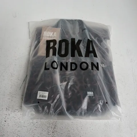 BAGGED ROKA LONDON CANFIELD B RECYCLED CANVAS BAG SMALL IN LEOPARD PRINT ORANGE