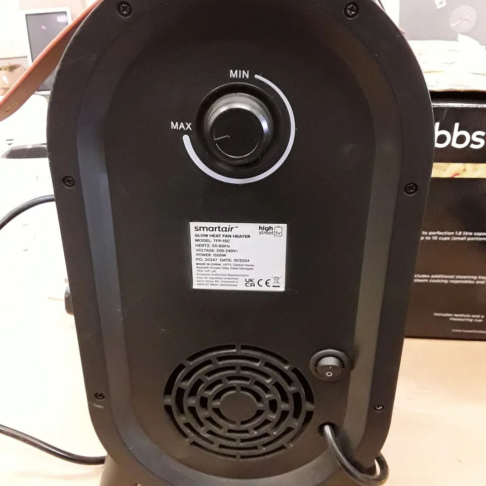 SMARTAIR GLOW HEAT PORTABLE ELECTRIC FAN HEATER - BLACK