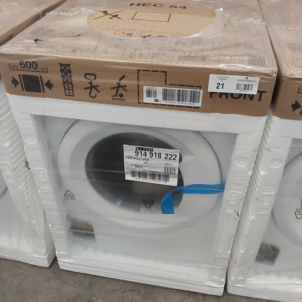 ZANUSSI ZWF842C3PW WASHING MACHINE, 8KG, 1400 SPIN, WHITE, C RATED