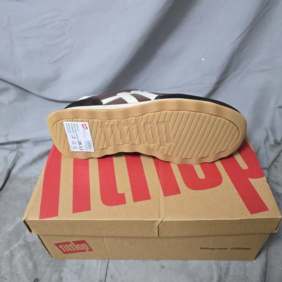 FITFLOP SNEAKERS – BROWN/BLACK WITH WHITE DETAILING (UK SIZE 6.5) 