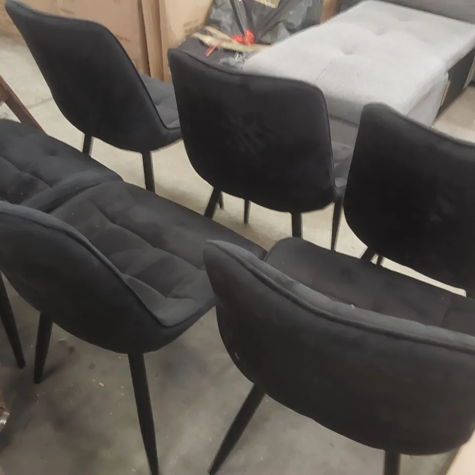 SET OF 6x DESIGNER VELVET DINING CHAIRS