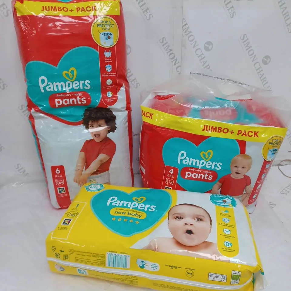 LOT OF 3 PAMPERS NAPPIES AND PULL UP PANTS