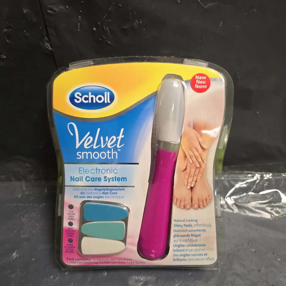 SCHOLL VELVET SMOOTH ELECTRONIC NAIL CARE SYSTEM – MANICURE KIT (PINK, BLISTER PACKAGING)
