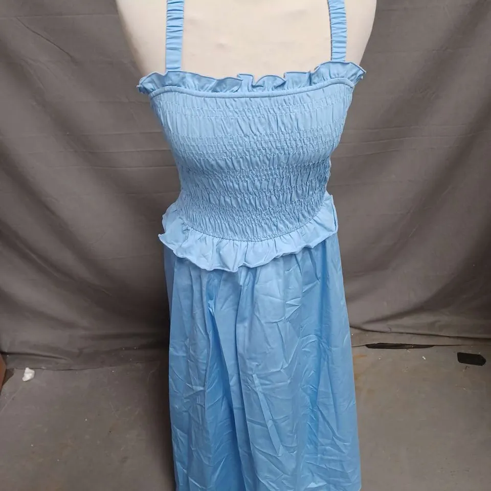 & OTHER STORIES RUFFLE MIDI DRESS IN LIGHT BLUE SIZE XS