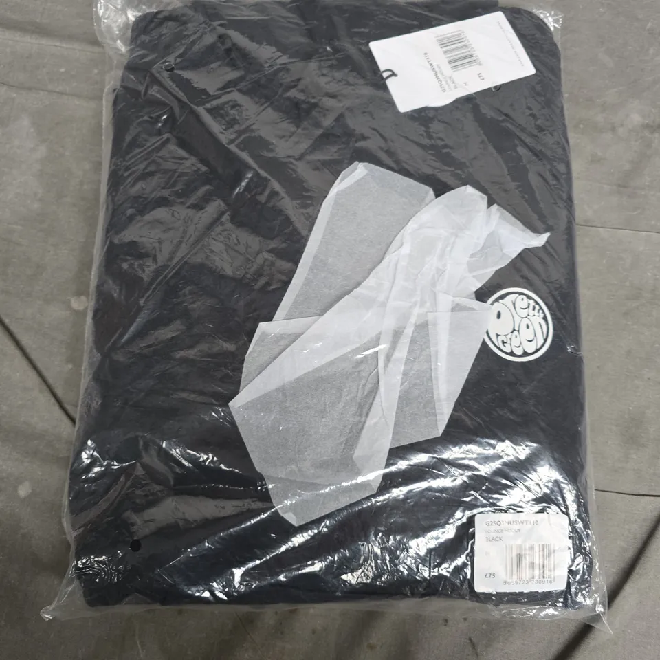 BAGGED PRETTY GREEN LOUNGE HOODY IN BLACK - MEDIUM