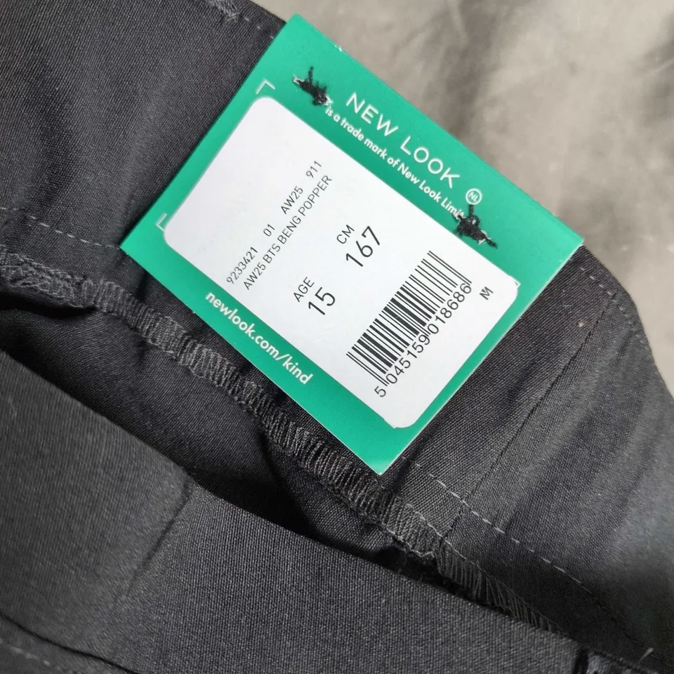 NEW LOOK BLACK WOMEN'S TROUSERS – TAILORED, BELT LOOPS . 15 YRS 