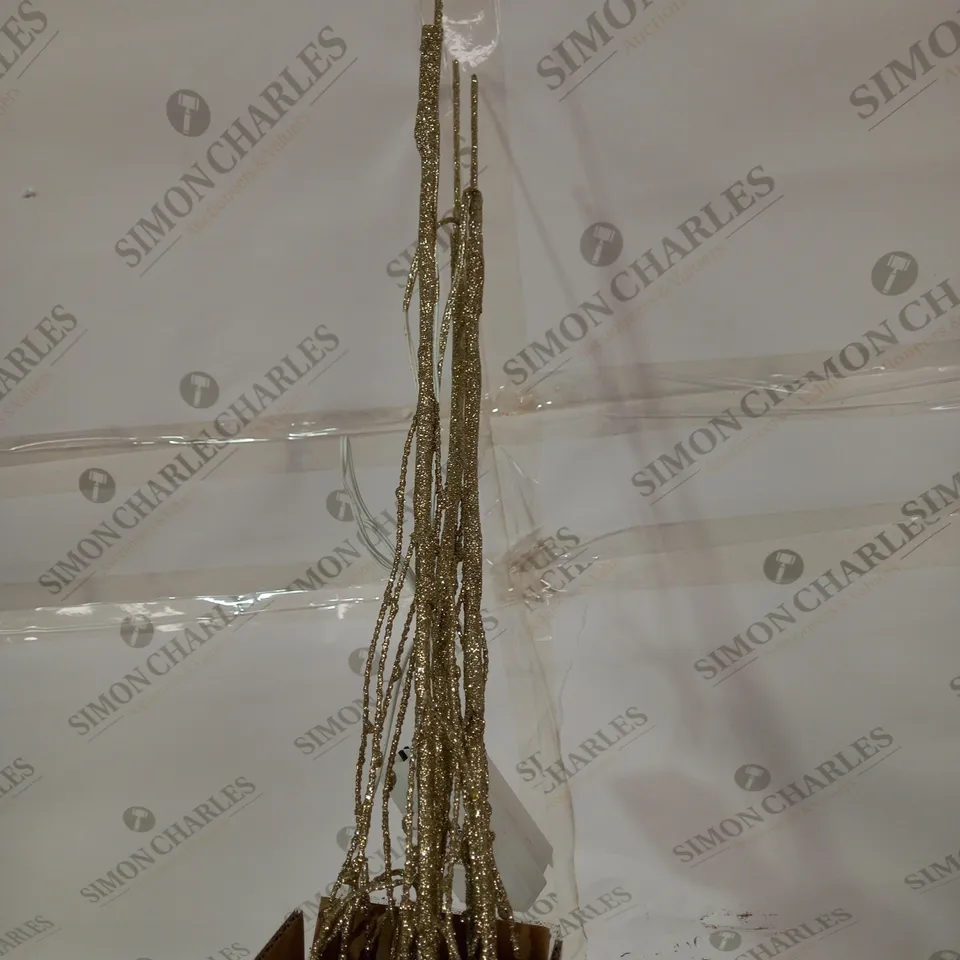 ALISON CORK PRE-LIT SET OF GLITTER SPRIGS CHAMPAGNE