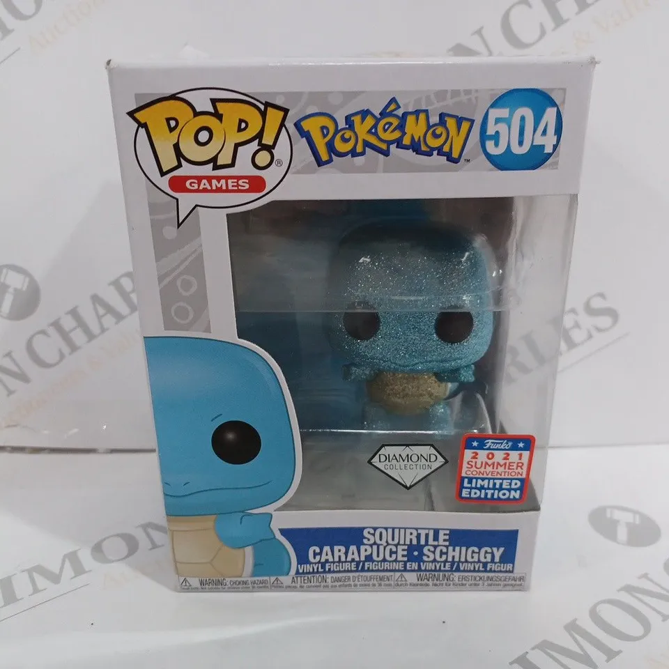 POP! GAMES POKEMON '504' DIAMOND COLLECTION SQUIRTLE CARAPUCHE VINYL FIGURE (2021 SUMMER CONVENTION LIMITED EDITION)