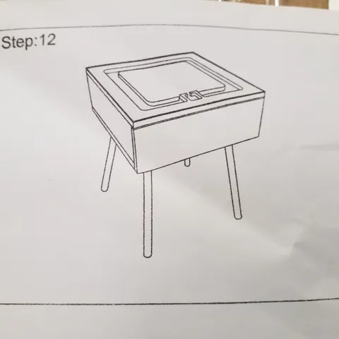 BOXED BEDSIDE TABLE - BROWN 