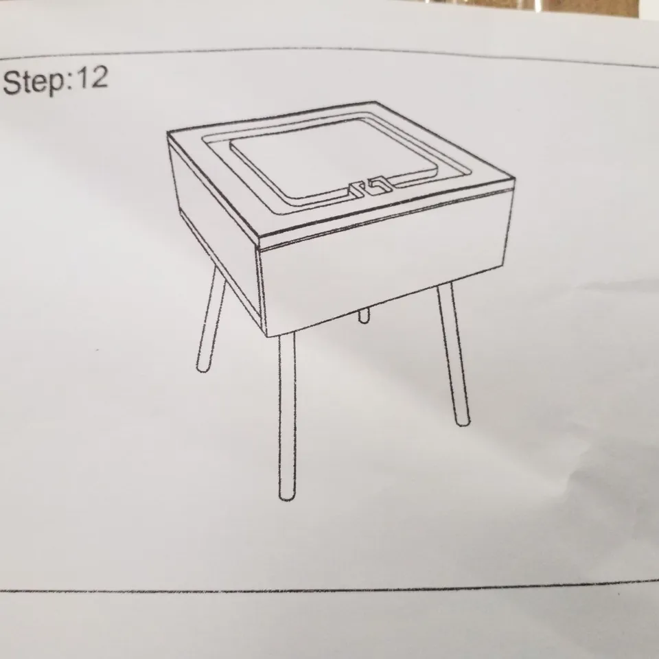 BOXED BEDSIDE TABLE - BROWN 