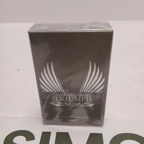BOXED AND SEALED MILANO MAN TRIUMPH EAU DE TOILETTE POUR HOMME 50ML