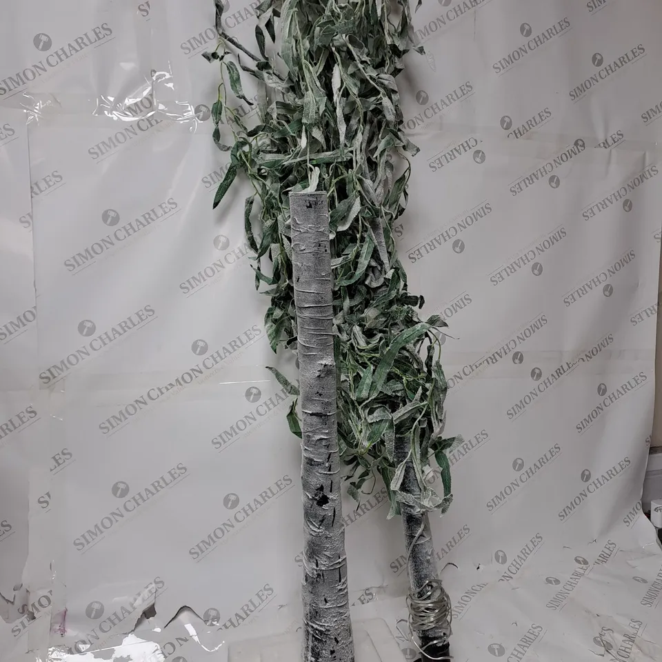 BOXED ALISON CORK 180CM PRE-LIT GREEN LEAF DETAIL INDOOR WILLOW TREE - COLLECTION ONLY